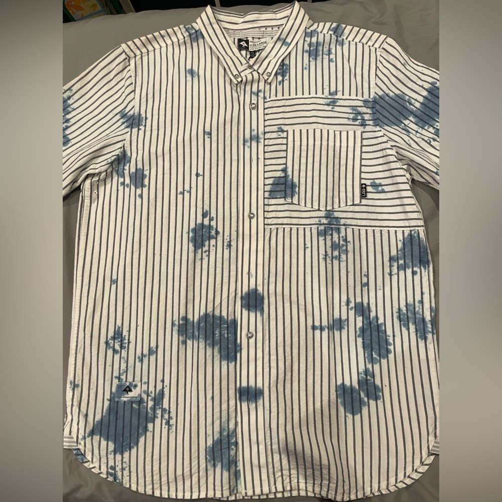 Urban Outfitters Blue and White Striped Casual Shirt